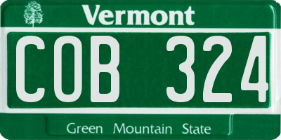 VT license plate COB324