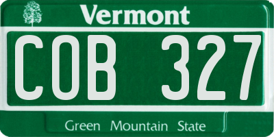 VT license plate COB327