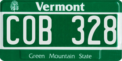 VT license plate COB328