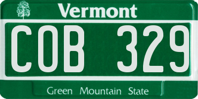 VT license plate COB329
