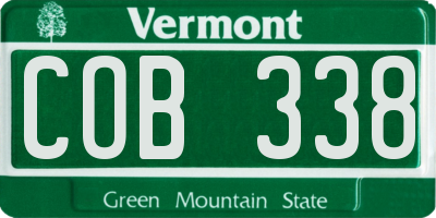 VT license plate COB338