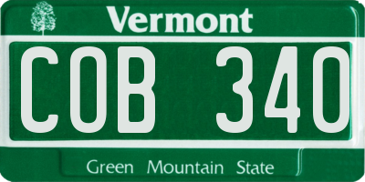 VT license plate COB340