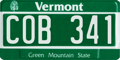 VT license plate COB341