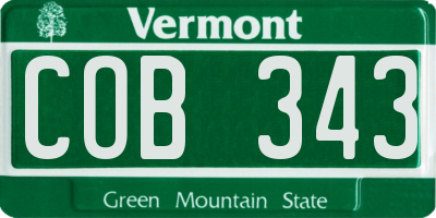 VT license plate COB343