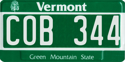 VT license plate COB344