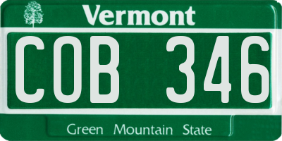 VT license plate COB346