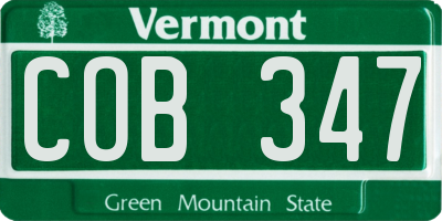 VT license plate COB347