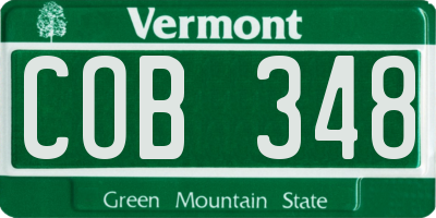 VT license plate COB348