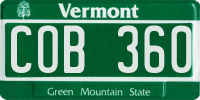 VT license plate COB360