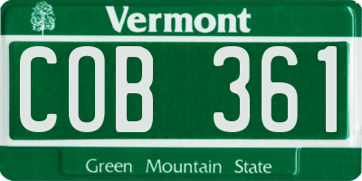 VT license plate COB361
