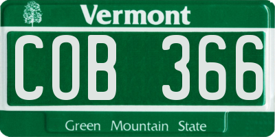 VT license plate COB366