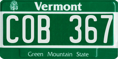 VT license plate COB367