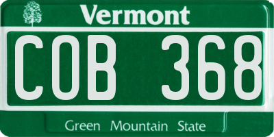 VT license plate COB368