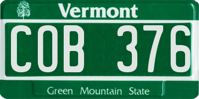 VT license plate COB376