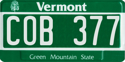 VT license plate COB377