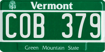 VT license plate COB379