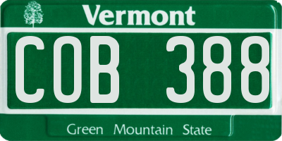 VT license plate COB388