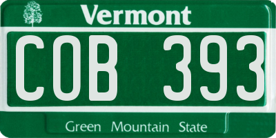 VT license plate COB393