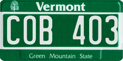 VT license plate COB403