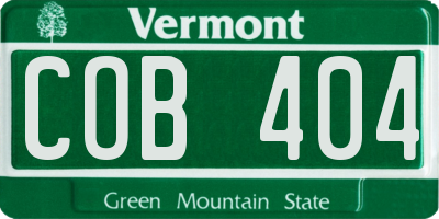 VT license plate COB404