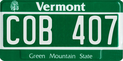 VT license plate COB407