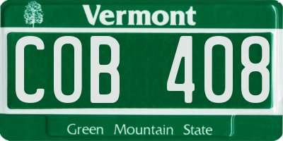 VT license plate COB408