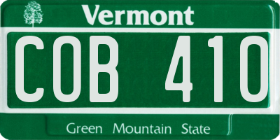 VT license plate COB410