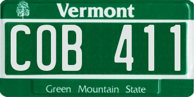 VT license plate COB411