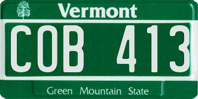 VT license plate COB413