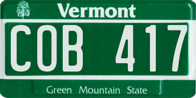 VT license plate COB417