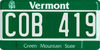 VT license plate COB419