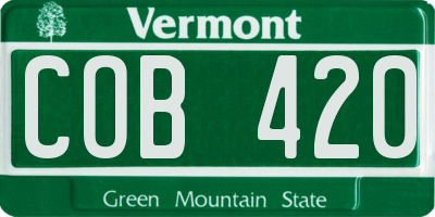 VT license plate COB420