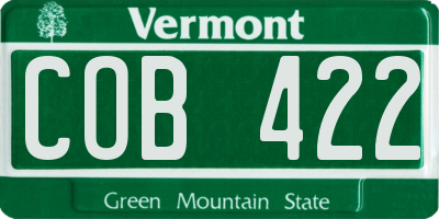 VT license plate COB422