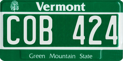 VT license plate COB424