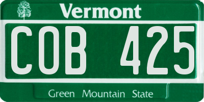 VT license plate COB425