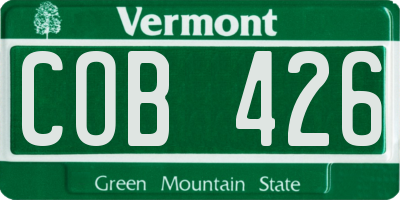 VT license plate COB426
