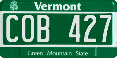 VT license plate COB427