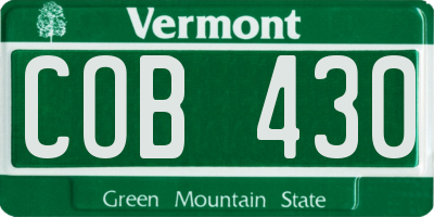 VT license plate COB430