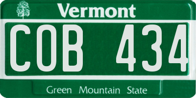 VT license plate COB434