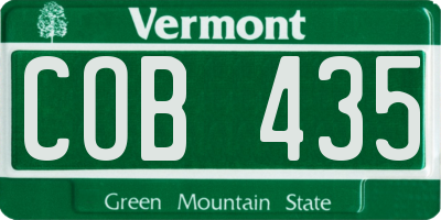 VT license plate COB435