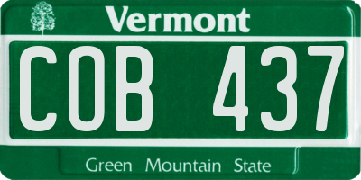 VT license plate COB437