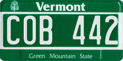 VT license plate COB442