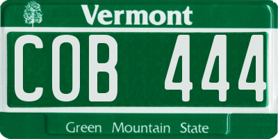 VT license plate COB444