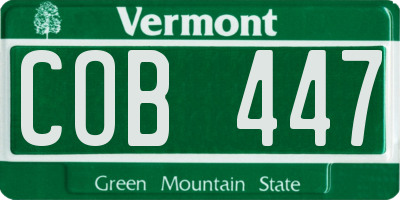 VT license plate COB447