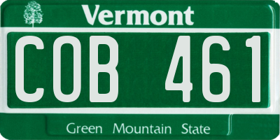 VT license plate COB461