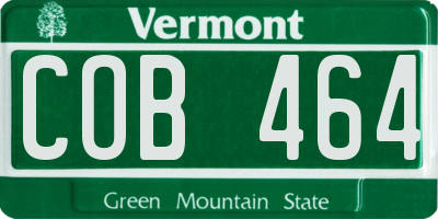 VT license plate COB464