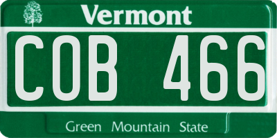 VT license plate COB466