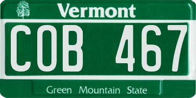 VT license plate COB467