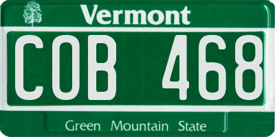 VT license plate COB468