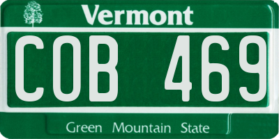 VT license plate COB469